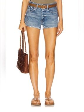 AGOLDE Parker Distressed Denim Cut Off Shorts Light Wash Blue Sz 29